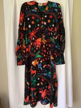 FARM Rio  Zodiac Maxi Dress with plunge neckline & drawstring waist